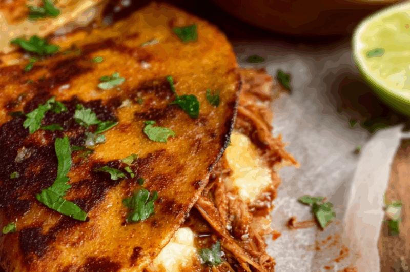 Crock Pot Chicken Birria Tacos