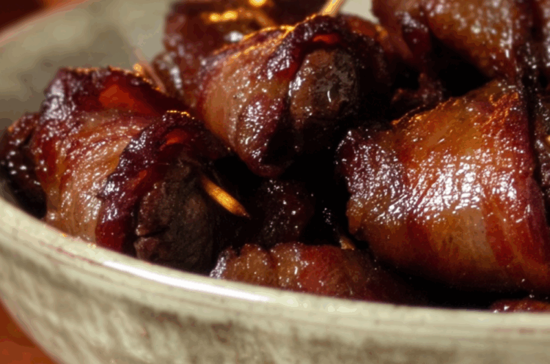 Crock Pot Bacon-Wrapped Venison