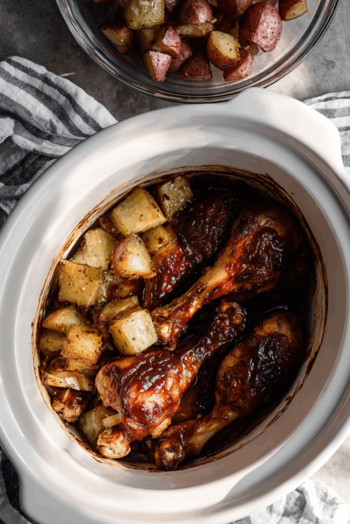 Crock Pot BBQ Chicken And Potatoes
