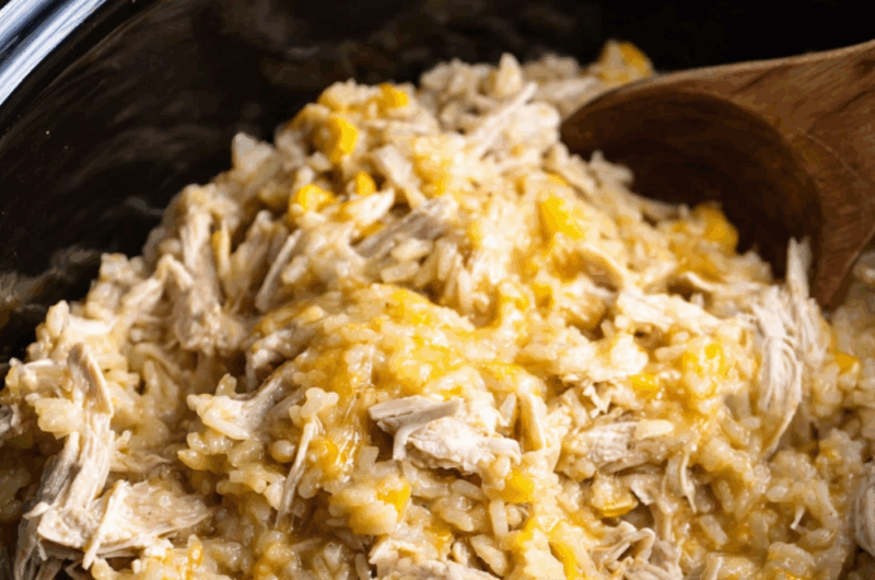 Crock Pot Cheesy Chicken And Rice Casserole