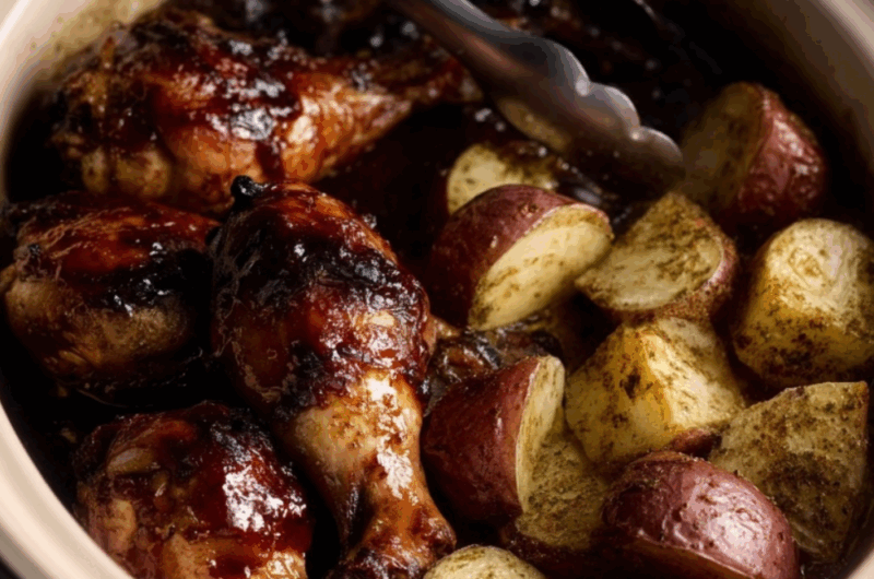 Crock Pot BBQ Chicken And Potatoes