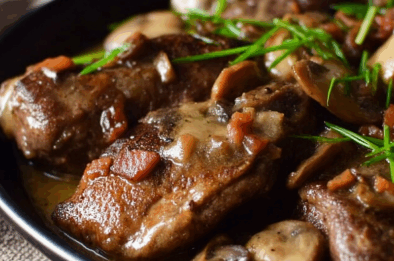 Crock Pot Chicken Liver With Mushrooms
