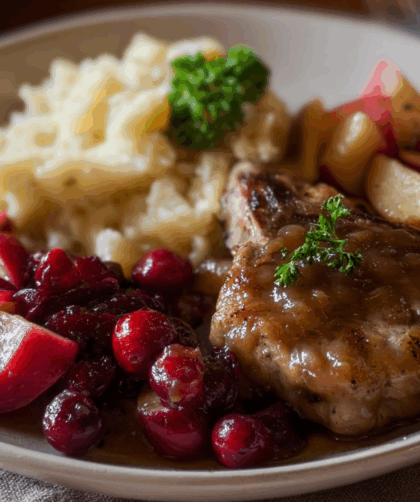 Crock Pot Cranberry Apple Pork Chops