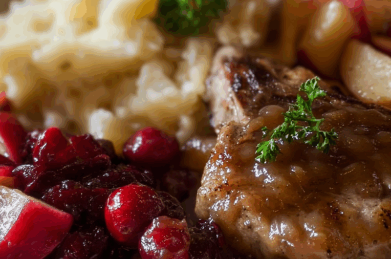 Crock Pot Cranberry Apple Pork Chops
