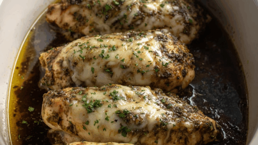 Crock Pot Chicken Pesto Mozzarella