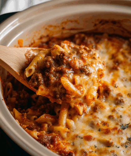 Crock Pot Baked Ziti With Ground Beef