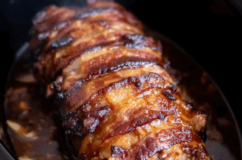 Crock Pot Bacon-Wrapped Pork Loin