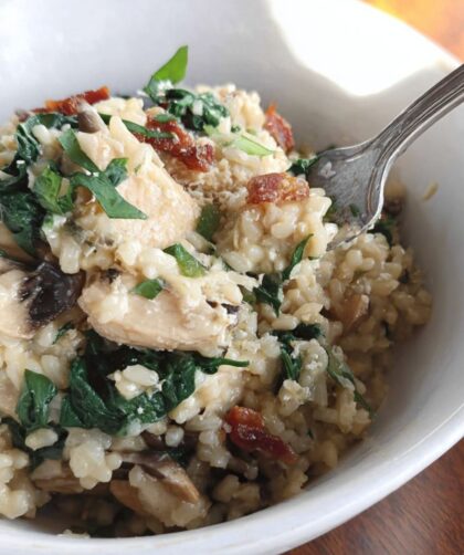Crock Pot Chicken Risotto With Mushrooms