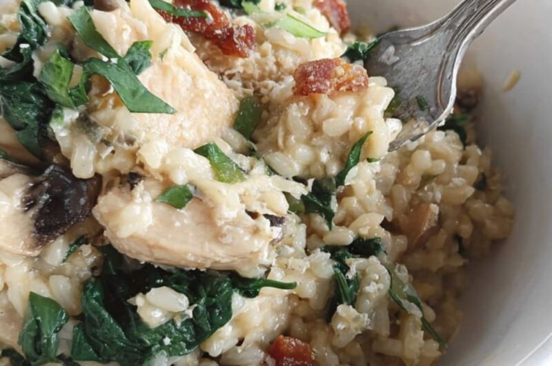 Crock Pot Chicken Risotto With Mushrooms