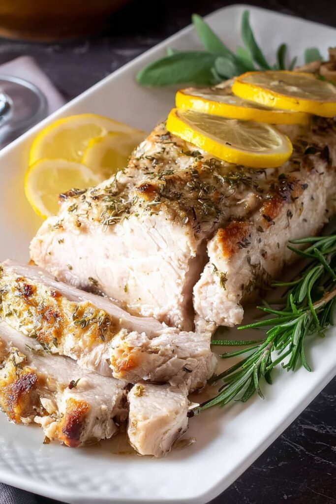 Crock Pot Lemon Garlic Pork Loin