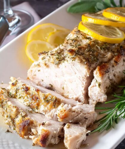 Crock Pot Lemon Garlic Pork Loin