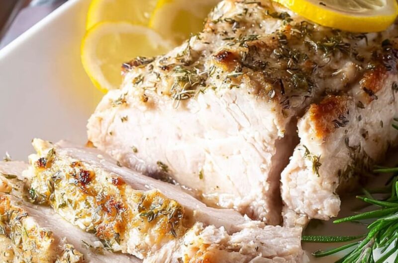 Crock Pot Lemon Garlic Pork Loin