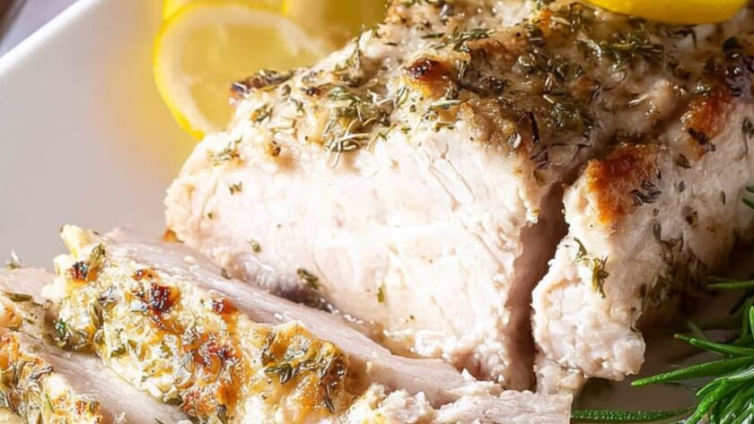 Crock Pot Lemon Garlic Pork Loin