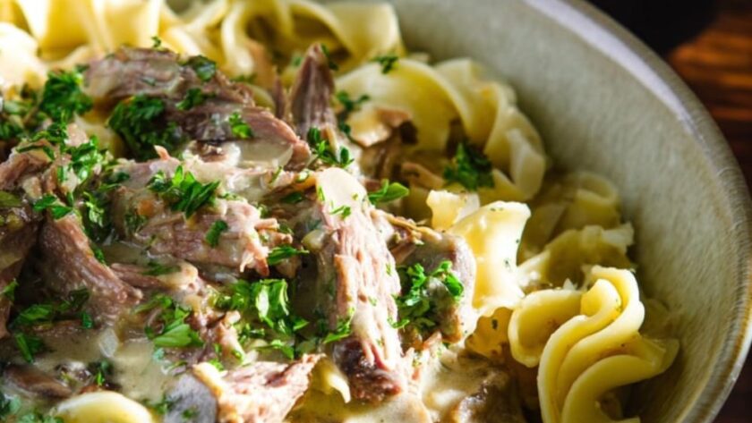 Crock Pot Venison Stroganoff