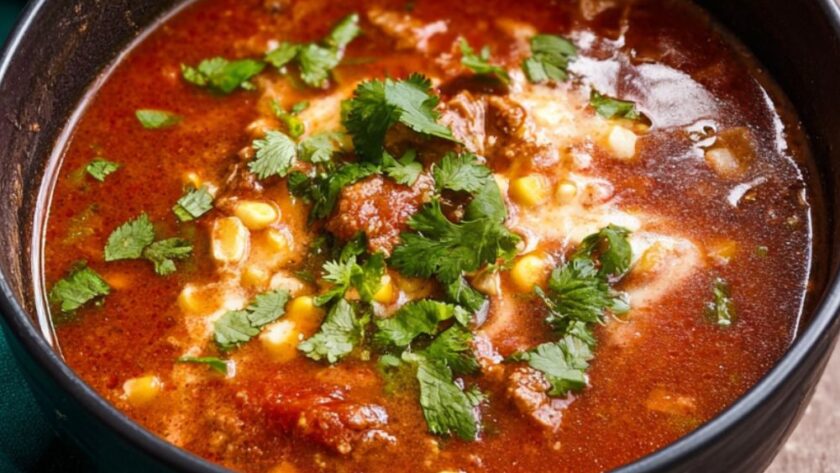 Crock Pot Beef Enchilada Soup