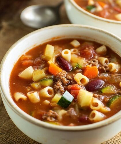 Crock Pot Beef Minestrone Soup