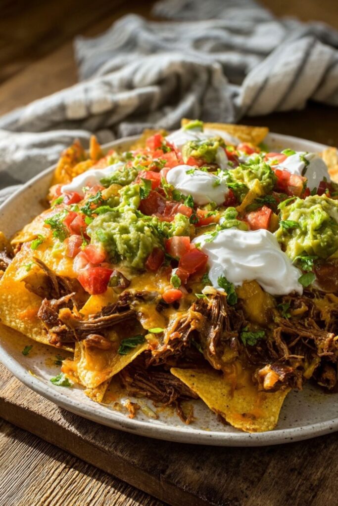 Crock Pot Beef Nachos