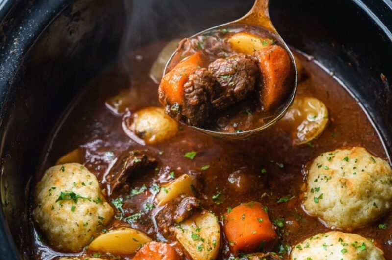 Crock Pot Beef Stew With Dumplings