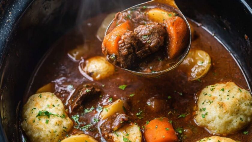 Crock Pot Beef Stew With Dumplings