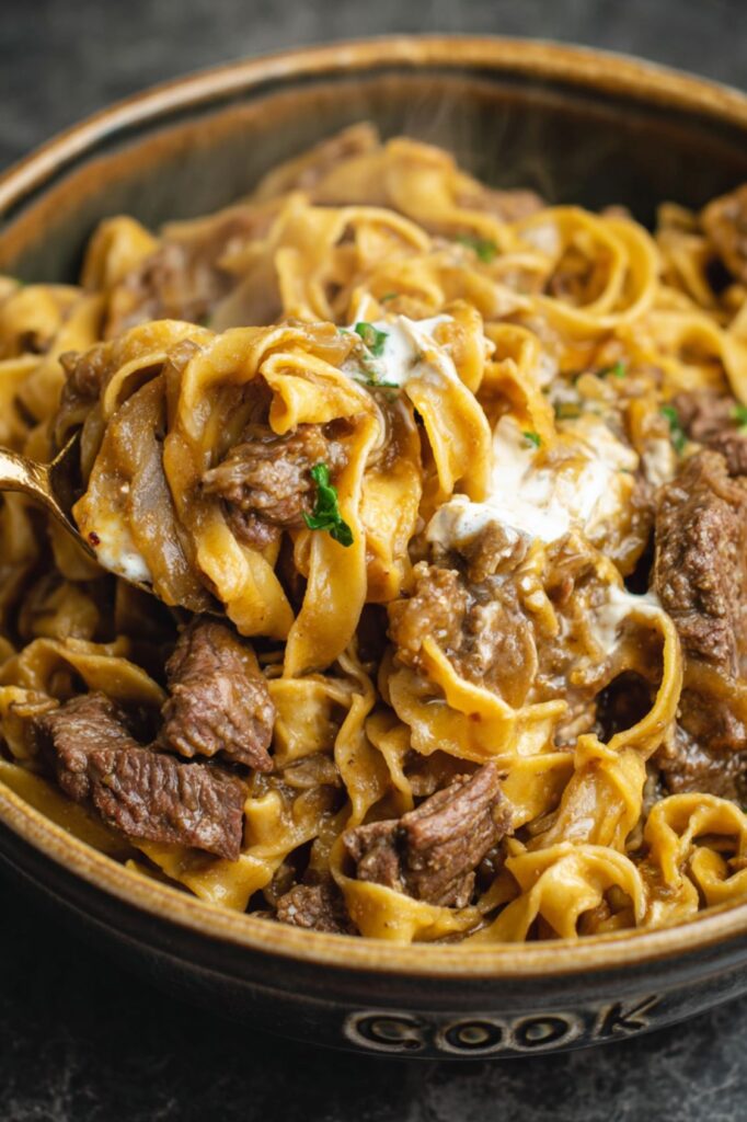 Crock Pot French Onion Beef And Noodles
