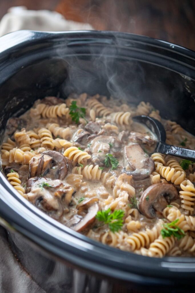 Crock Pot Gluten Free Beef Stroganoff