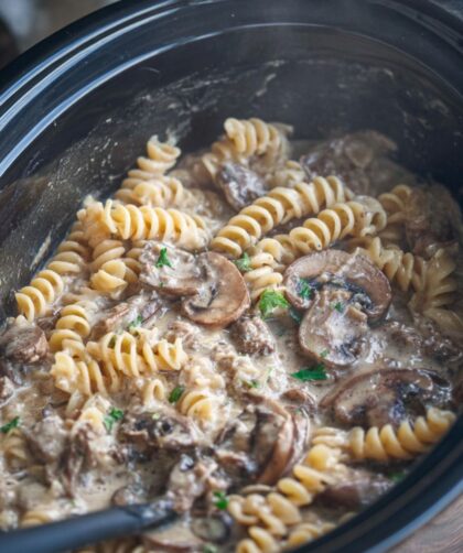 Crock Pot Gluten Free Beef Stroganoff