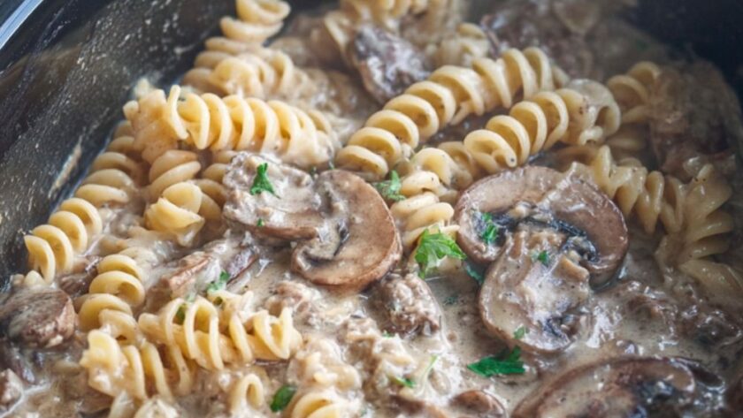 Crock Pot Gluten Free Beef Stroganoff