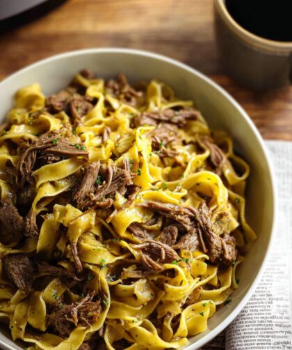 Crock Pot Mississippi Beef Noodles