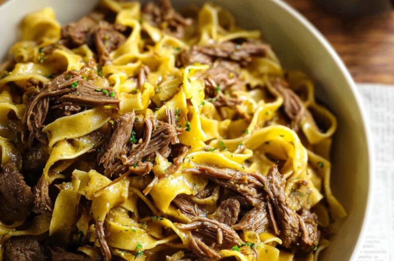 Crock Pot Mississippi Beef Noodles