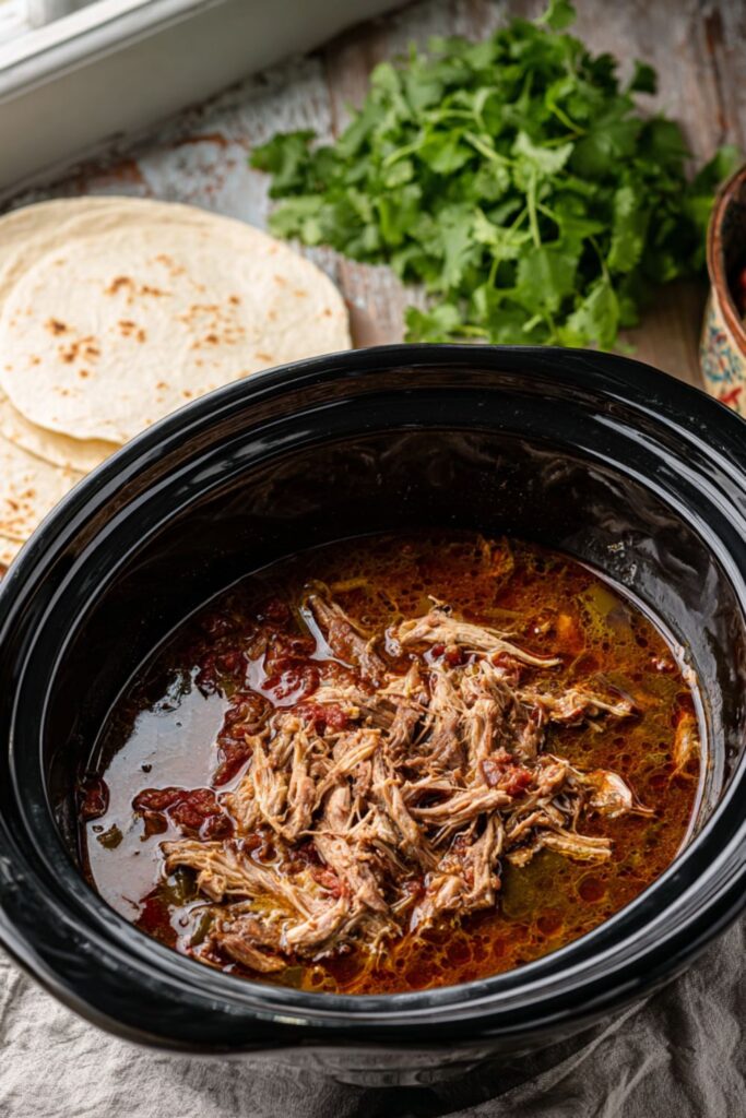Crock Pot Pork Burritos