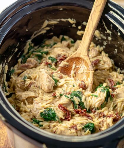 Crock Pot Tuscan Chicken Orzo