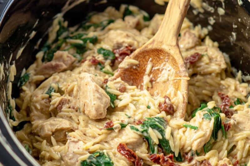 Crock Pot Tuscan Chicken Orzo
