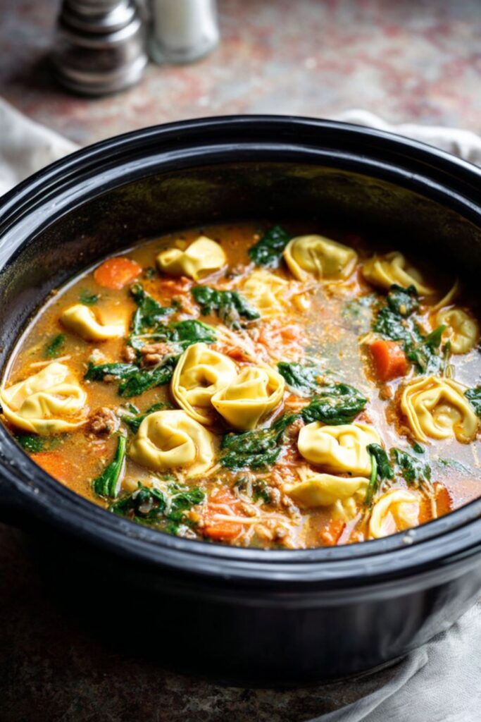 Crock Pot Cheese Tortellini Soup