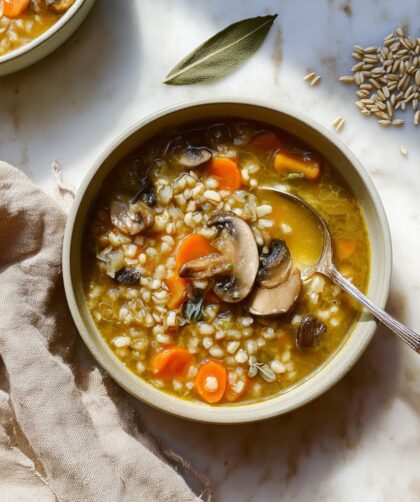 Crock Pot Mushroom Barley Soup