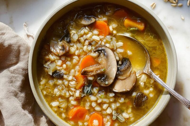 Crock Pot Mushroom Barley Soup