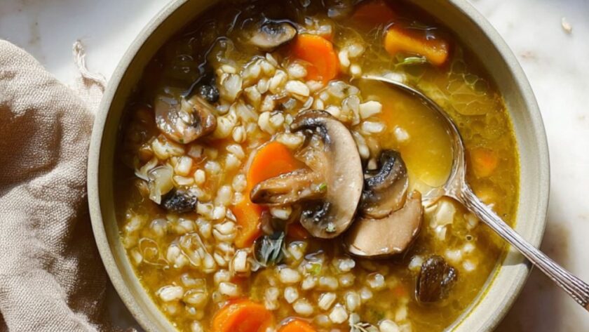 Crock Pot Mushroom Barley Soup