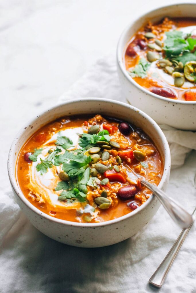 Crock Pot Turkey Pumpkin Chili