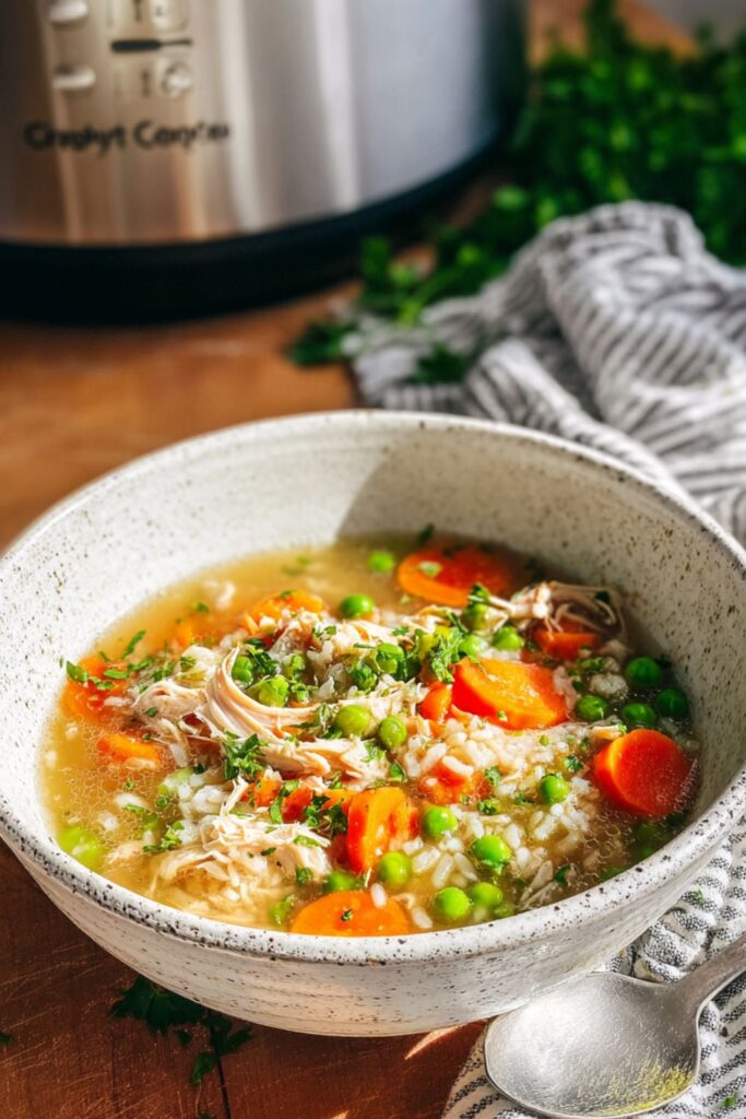 Crock Pot Turkey Rice Soup