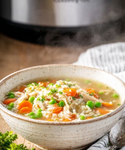 Crock Pot Turkey Rice Soup