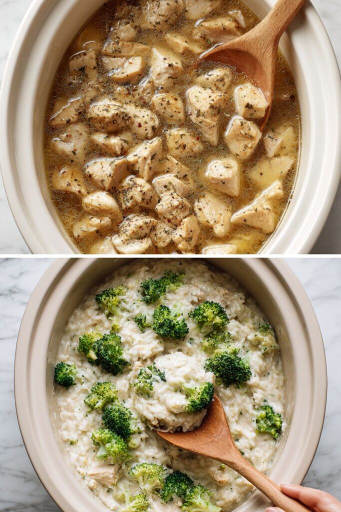 Crock Pot Chicken Broccoli Rice Casserole
