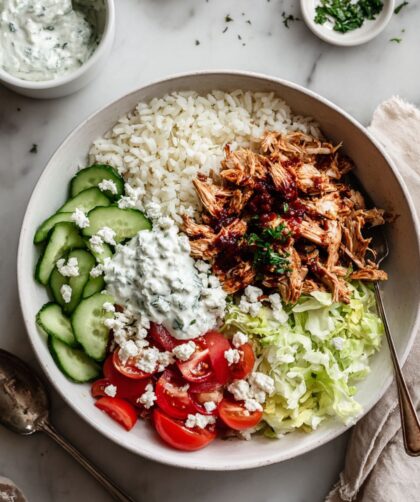 Crock Pot Chicken Gyro Bowls