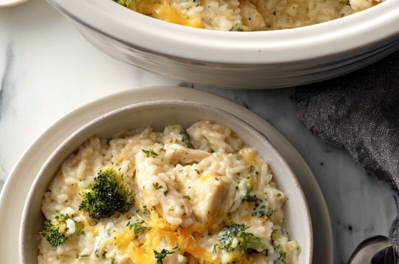 Crock Pot Chicken Broccoli Rice Casserole