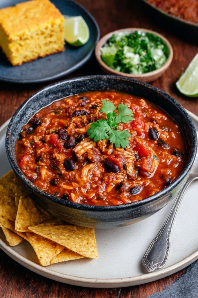 Crock Pot Chicken And Pumpkin Black Bean Chili
