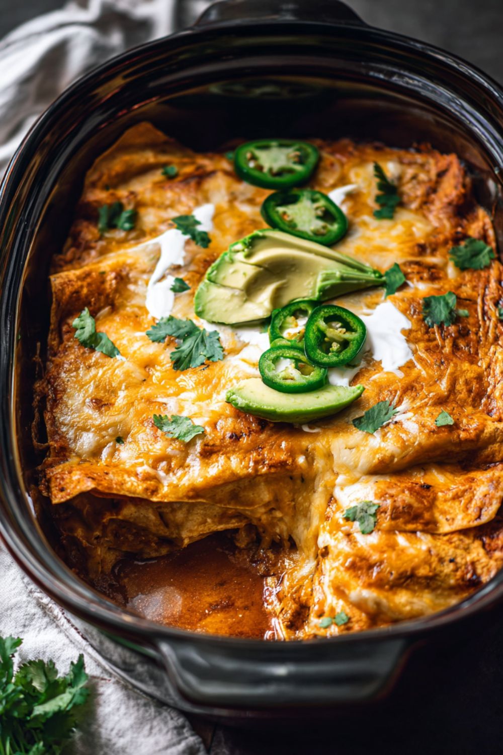 Slow Cooker Chicken Enchiladas
