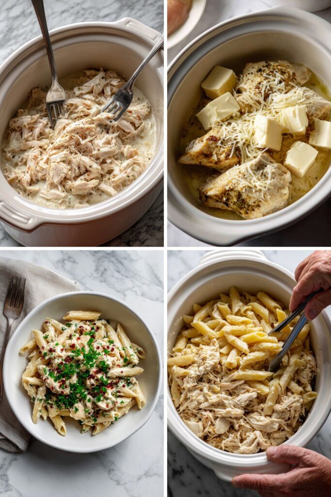 Crock Pot Chicken Garlic Parmesan Pasta