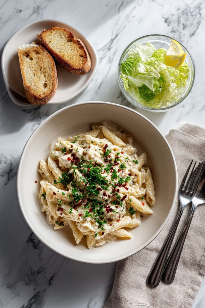 Crock Pot Chicken Garlic Parmesan Pasta