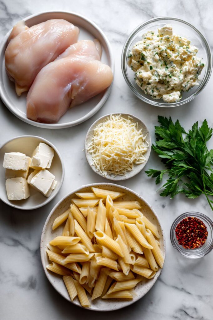 Crock Pot Chicken Garlic Parmesan Pasta