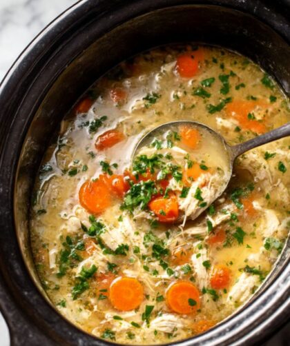 Crock Pot Chicken Lemon Orzo Soup