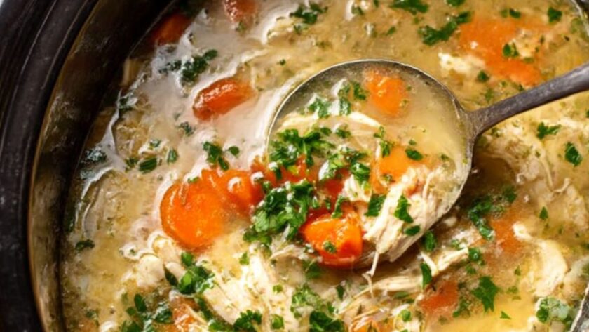 Crock Pot Chicken Lemon Orzo Soup