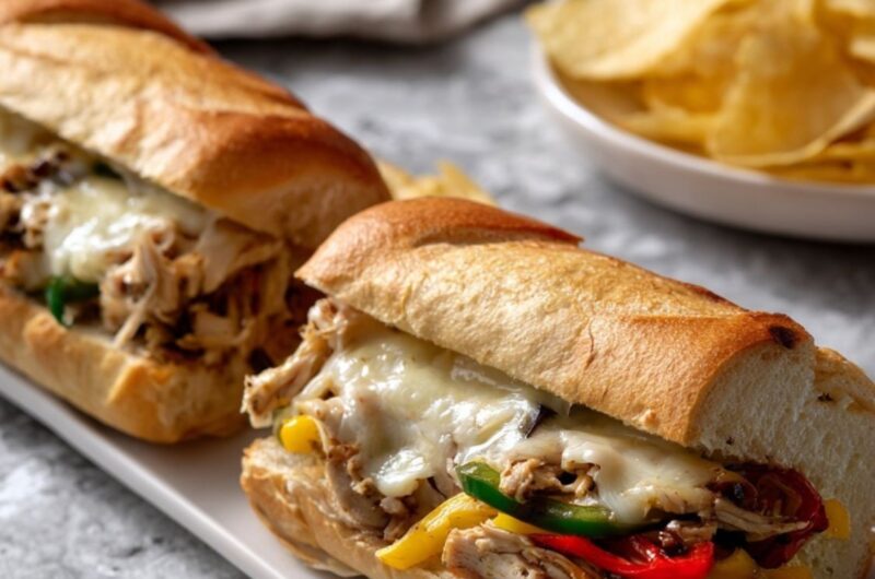 Crock Pot Chicken Philly Cheesesteak